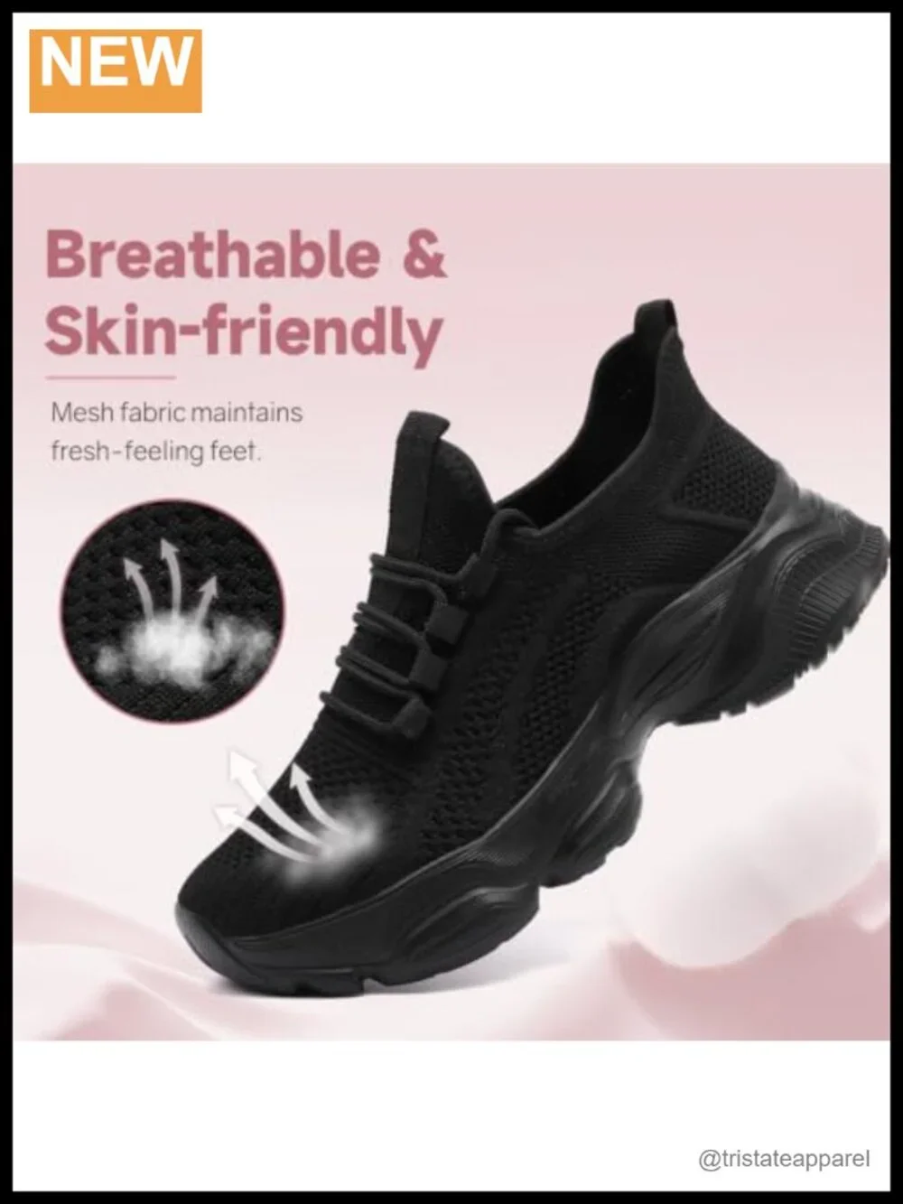 Chunky Platform Sneakers Athletic Walking Shoes Non Slip Breathable Lightweight